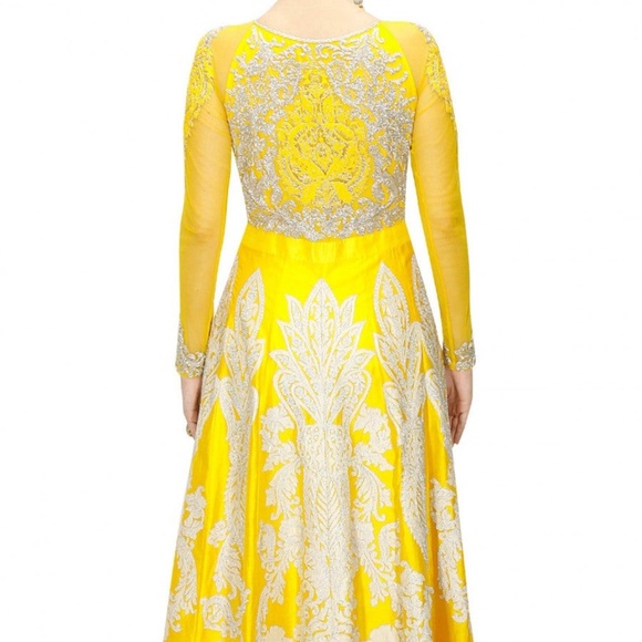Designer Yellow Anarkali - Picture 2 of 9